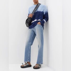 Isabel Marant Etoile Happy Blue Tie Dye Knit Crewneck Sweater Mens XS New